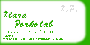 klara porkolab business card